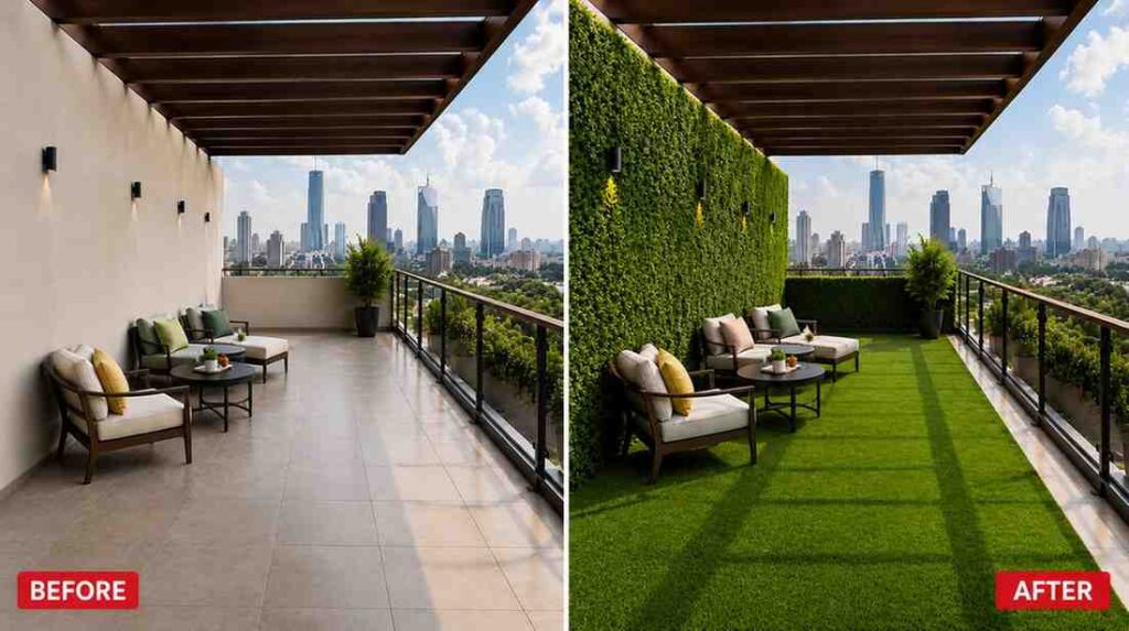 Terrace-before-after